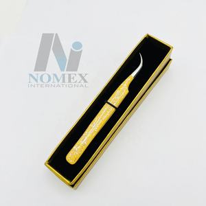 Pinces à cils en acier inoxydable, pointe courbée, revêtement brillant en gel, couche protectrice, anti-corrosion, durables - Product Image 1