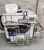 Serbatoio IBC da 1000L, Stazione di Miscelazione Agricola, Pompa a Diaframma 12V DC, Serbatoio Miscelatore per Pesticidi, per Spruzzatori Agricoli