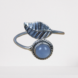 Lujoso anillo de piedras preciosas de Plata de Ley 925 hecho a mano Calcedonia niñas fiesta joyería sello plata esterlina - Product Image 1