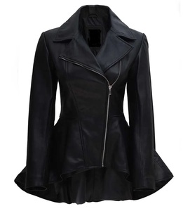 Vente en gros de vestes de moto en cuir véritable pour femmes, doublure en nylon tricoté, fabricant de vêtements d'extérieur imperméables à la mode - Product Image 4