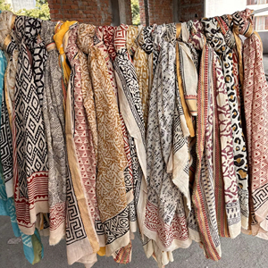 Bagru ที่สวยงามผ้าโสร่งผ้าฝ้ายแท้100% ผ้าโสร่งแบบโบฮีเมียน - Product Image 1
