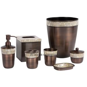 Juego de artículos de uso de baño y utensilios de cocina de Metal de alta calidad de diseñador de revestimiento con acabado antiguo de latón de alta demanda de la India - Product Image 3