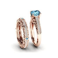 Anillo de Compromiso de Plata de Ley 925 con Topacio Azul Atractivo, Joyería del Fabricante en Línea India Alibaba 2026 Distribuidor Regular
