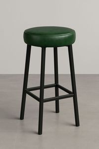 Taburete de Bar de cuero de camello de alta calidad Europro, Base de hierro de Metal sólido Natural Industrial para granja, hogar, comedor al aire libre, Bar - Product Image 3