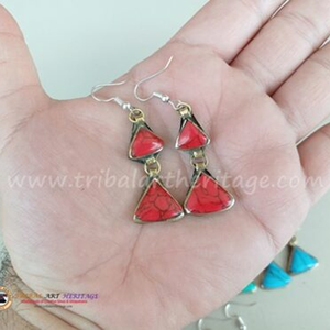 ต่างหูแบบชนเผ่า kuchi ของอัฟกานิสถานเครื่องประดับแฟชั่นทำด้วยมือแบบดั้งเดิมสำหรับผู้หญิง - Product Image 3