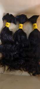 CHEVEUX HUMAINS NOIR COULEUR NATURELLE EN VRAC TIRÉ UNIQUEMENT - Product Image 2