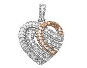 Colgante de Corazón de Lujo de Dos Tonos con Moissanita de 12 Quilates, Acabado en Plata y Oro Rosa, Joyería Hip Hop - Product Image 2