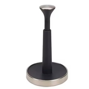 Porte-serviettes en papier de cuisine moderne et durable, base en métal, couleur noire, article sur pied pour table - Product Image 4