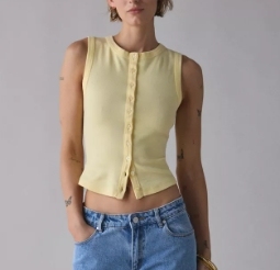 Mujeres sin mangas de punto con botones camiseta sin mangas tejida Spandex Jersey bordado 3D estampado borlas cintas cremalleras Ins apliques para - Product Image 4