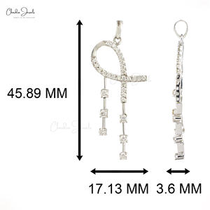 Nuevo y Popular Dije de Diamante Blanco con Claridad SI Certificada, con Colgante Curvo de Oro Sólido de 18k, Listo para Enviar - Product Image 3