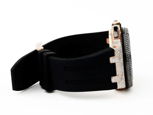 Reloj de Pulsera de Lujo con Bisel Completamente Engastado de Diamantes de Imitación, Estilo Hip Hop, Números Verdes, Precios de Fábrica, Joyería Estilo Rapero - Product Image 4