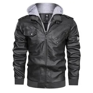 Chaqueta con Capucha de Moda de Primera Calidad, Diseño Personalizado, Chaqueta de Moda para Hombre, Chaqueta de Piel de Oveja con Cremallera Elegante al por Mayor - Product Image 2