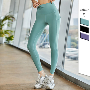 เลกกิ้ง2025มีกระเป๋าขนาดใหญ่ตาข่ายระบายอากาศได้เลกกิ้งเล่นโยคะฐานควบคุมการกระชับเอวทรงลูกพีชยืดหยุ่นสูงด้านหลัง - Product Image 2