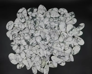 Howlite de haute qualité, cabochon en howlite blanche naturelle, pierre précieuse polie, idéale pour la fabrication de bijoux, lot inclus - Product Image 2