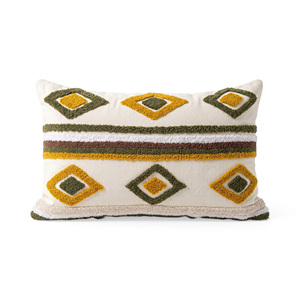 Housse de coussin géométrique brodée Wajik 50x50, taie d'oreiller carrée lavable pour la décoration de la maison et de Thanksgiving - Product Image 1