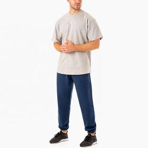 กางเกงวอร์มลำลองของผู้ชายผ้าฝ้ายโพลีเอสเตอร์ผ้าฟลีซยืดได้ปรับได้สวมใส่สบาย - Product Image 5