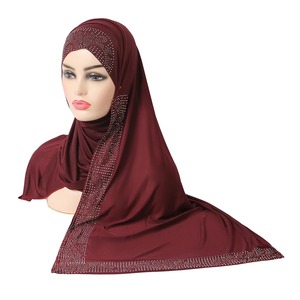 Muslim Hijab Abays With Lace Breathable Islamic Dubai Style Long Instant Headscarf,suitable for Festival and Praying 1pc - Product Image 3