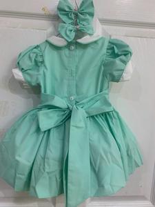 Robe en lin doux smocké faite à la main pour bébé filles Style décontracté pour le premier anniversaire de l'enfant en bas âge OEM Made in Vietnam - Product Image 2