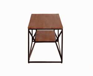 Mesa Consola Rectangular Moderna con 1 Estante y Base de Hierro Estilo Industrial Acabado Natural Oficina en Casa - Product Image 3