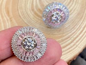 Hermoso conjunto de pendientes de tachuelas de circón con estilo, excelente calidad con tono plateado para mujer, ropa moderna, ropa de boda para mujer y Niña - Product Image 3