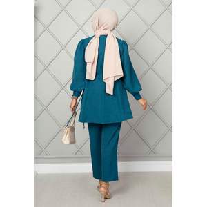 Hijab de lino atado lateral Juego de 2 piezas Gasolina - Product Image 2