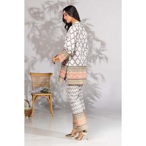 Conjunto de Ropa Jacquard Teñido KST-43301, Conjunto Elegante de Top y Pantalón - Product Image 4