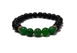 สร้อยข้อมือคริสตัลลูกปัดกลมหินอเวนจูรีนสีเขียวและหินอัญมณี8มม. เครื่องประดับแฟชั่นสำหรับผู้ชายและผู้หญิงพลังงานของขวัญ - Product Image 6