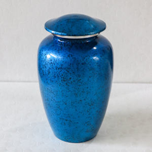 Urna Funeraria Clásica de Aluminio Azul Bosque, Urnas Conmemorativas para Adultos, Urnas Religiosas, Urnas con Cruz, Urnas de Condolencias - Product Image 4