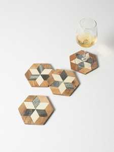 Wholesale Price <b>Top</b> Trending Classic Wood <b>Resin</b> Coaster for Restaurant Tableware Use Durable Handmade Coaster Customizable Size - Product Image 6