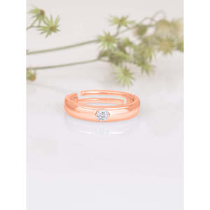 แหวนแพลทินัม0.2กะรัตแบบเรียบง่ายปรับได้ทำด้วยมือเครื่องประดับชั้นดีสำหรับผู้หญิงที่มีสีเงินโรสโกลด์ - Product Image 3