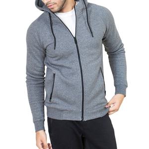 Sudadera con Capucha y Cremallera Completa para Hombre, con Bolsillo Frontal, Manga Raglán, Color Sólido, 100% Algodón, Estilo Casual, para Invierno - Product Image 1