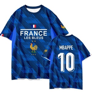 Maillot de football de l'équipe nationale de <span class=keywords><strong>France</strong></span> Mbappé 2026, impression 3D sublimée, t-shirt de football à manches courtes à séchage rapide, personnalisé - Product Image 1