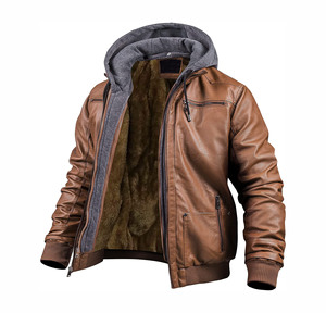 Vestes en cuir mince de qualité professionnelle avec capuche amovible 100% personnalisation OEM ODM Service processus de revêtement de tissu de toile - Product Image 6