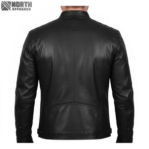 Nueva chaqueta de cuero informal de alta calidad para hombre con decoración bordada chaqueta de bombardero personalizada - Product Image 2