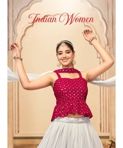 Festival Wear Indian LehengaCholi pour filles en velours avec paillettes et design de chemisier - Product Image 6