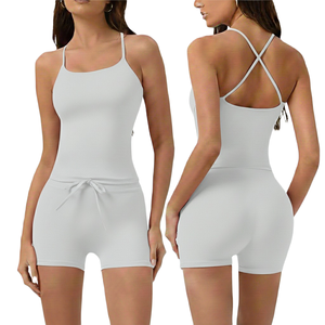 Ensemble de sport pour femme : Leggings de yoga sans couture à séchage rapide et haut court à manches longues – Matière douce – Tenue de sport - Product Image 4