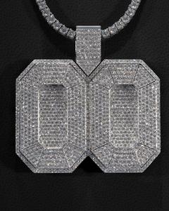 Custom Initial OO Letter Moissanite <b>Pendant</b> Round Cut Hip Hop Charm <b>for</b> <b>Men</b> and Women Jewelry 925 Sterling <b>Silver</b> - Product Image 1