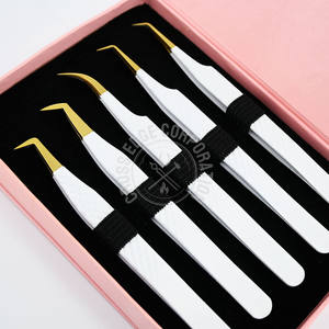 Wholesale Fine X Boot Volume Tweezers Professional <b>Cluster</b> <b>Lash</b> Extension Applicator Curved Stainless Steel - Product Image 1
