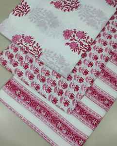 ผ้าฝ้าย100% พิมพ์ลายบล็อกมือผ้าฝ้ายระบายอากาศเป็นมิตรกับสิ่งแวดล้อมผ้าฝ้ายทำด้วยมือจาก Jaipur Heritage แบบดั้งเดิม - Product Image 6