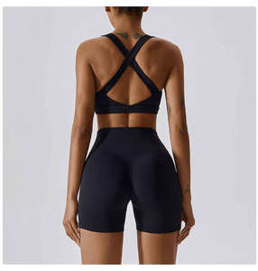 Ensemble de yoga fitness sans couture pour femmes 2025, veste de sport à manches longues, leggings, vente en gros, logo personnalisé sur la taille, tissu tricoté - Product Image 4