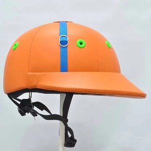 Casque d'équitation léger de haute qualité avec coque en cuir et tissu en velours, design personnalisable pour les courses de chevaux et le polo - Product Image 4