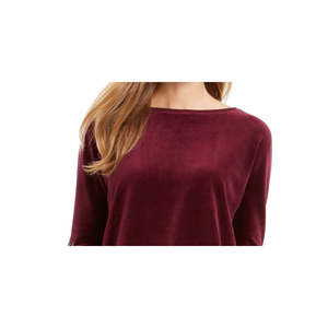 Haut en tricot à manches nouées en velours violet pour femme Charter Club, petite taille - Product Image 2