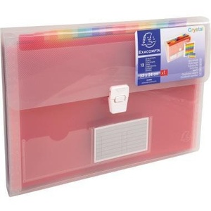 Exacompta Crystal <b>A4</b> Expanding File with 13 Compartments and Colorful Index Strips Polypropylene - Product Image 1