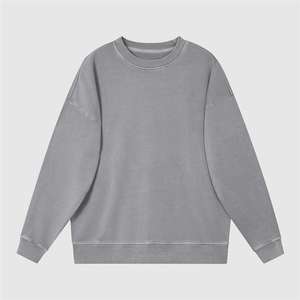 Venta al por mayor de jerséis de cuello redondo vintage con logotipo personalizado, sudadera de gran tamaño con lavado ácido y piedra desgastada - Product Image 4