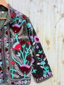 Indian Handmade Unisex Premium Cotton <b>Velvet</b> <b>Quilted</b> Jacket Stand Collar Button New Collection Winter Coat Great Gift for Her - Product Image 5