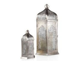 Lanterne marocaine faite à la main meilleure vente lanterne intérieure et extérieure argenterie miroir en métal poli d'Inde - Product Image 4