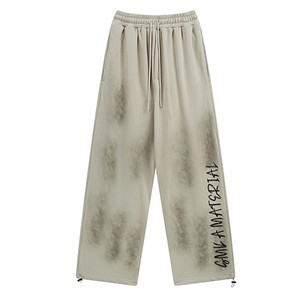 High Quality Anti-Wrinkle Nylon Track Pant with Flared Bottom Casual <b>Man's</b> Sweatpants <b>Baggy</b> Tactical 3D Style Plain Dyed - Product Image 4