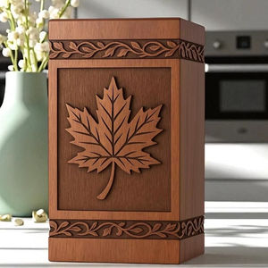 Urne de crémation en bois traditionnelle pour cendres humaines avec une finition de haute qualité pour un souvenir à long terme - Product Image 1