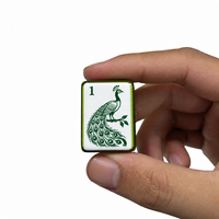 Jeu de Mahjong Botanical Bamboo Lady et Suye avec tuiles en acrylique à quatre couches imprimées pour les magasins de jeux et les tables de club