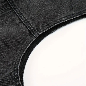 Chaleco Vaquero de algodón 100% para hombre, informal, de otoño, transpirable, con cuello pequeño y detalles de bolsillo, aspecto callejero perfecto - Product Image 4